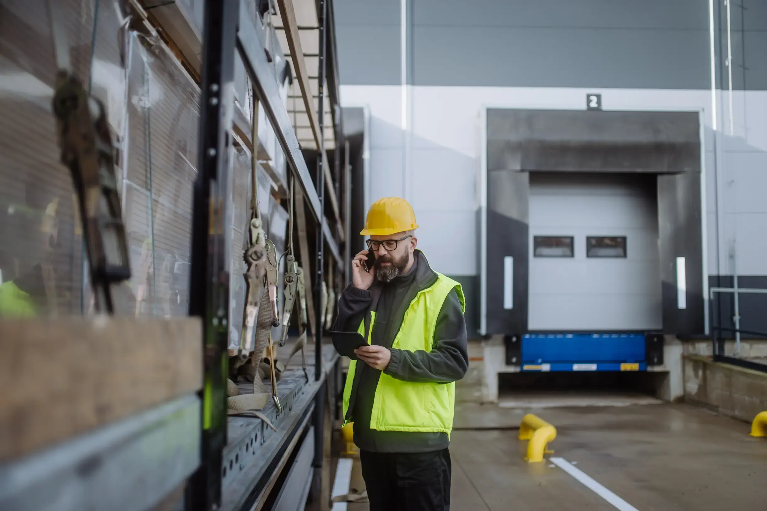 phone calling and checking delivered items